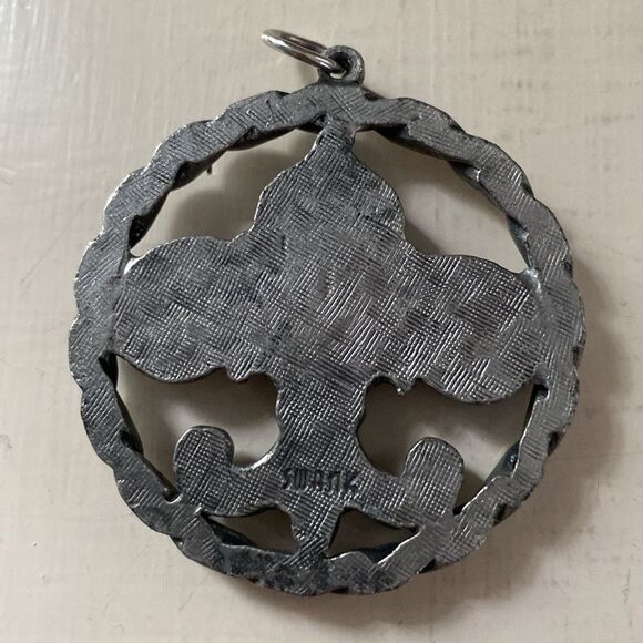 Vintage 1960s 60s SWANK Boho Rhinestone Pendant - Picture 2 of 4